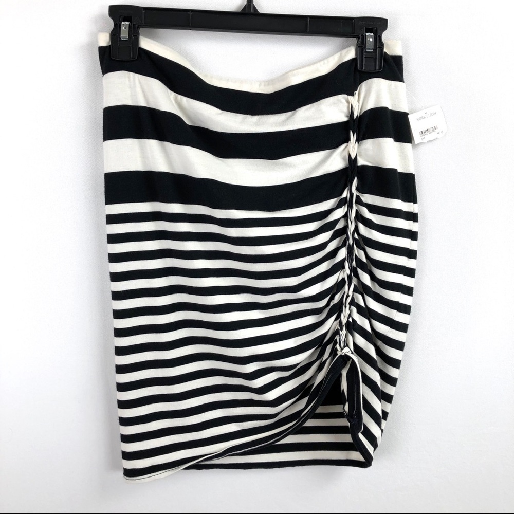 Free People Striped Braid Detail Mini Skirt